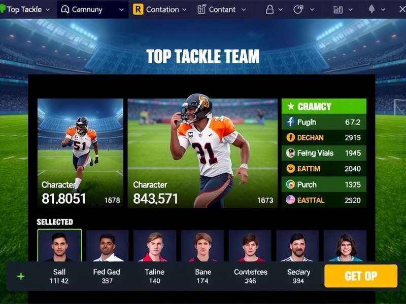 Top Tackle Team IN gameplay screenshot showing character selection